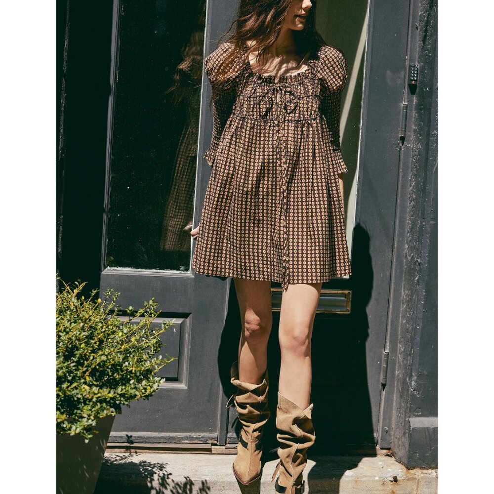 🎉LAST CHANCE🎉 FREE PEOPLE Star Dip Mini Dress / Black Combo - Picture 2 of 14